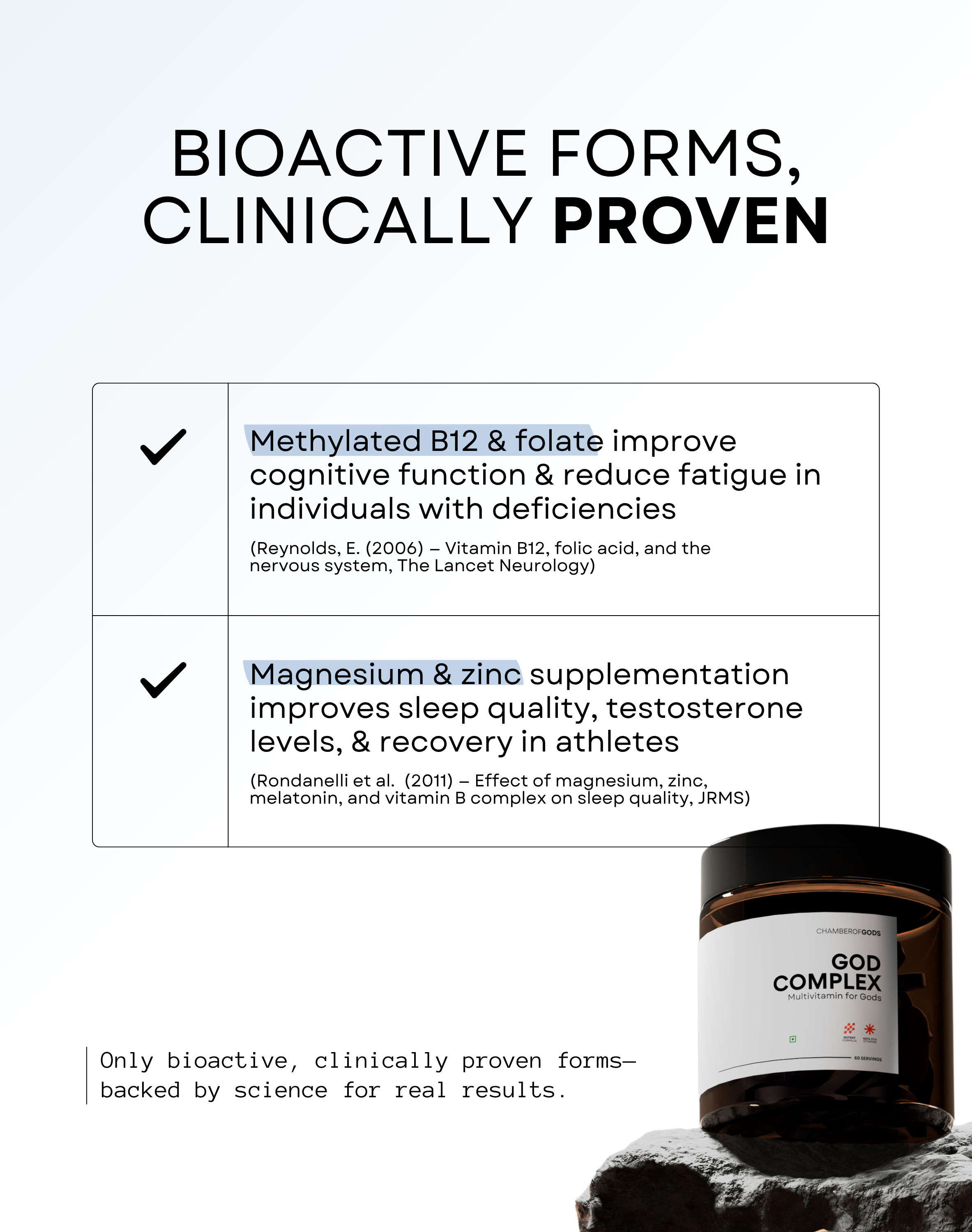 Product container with text about bioactive