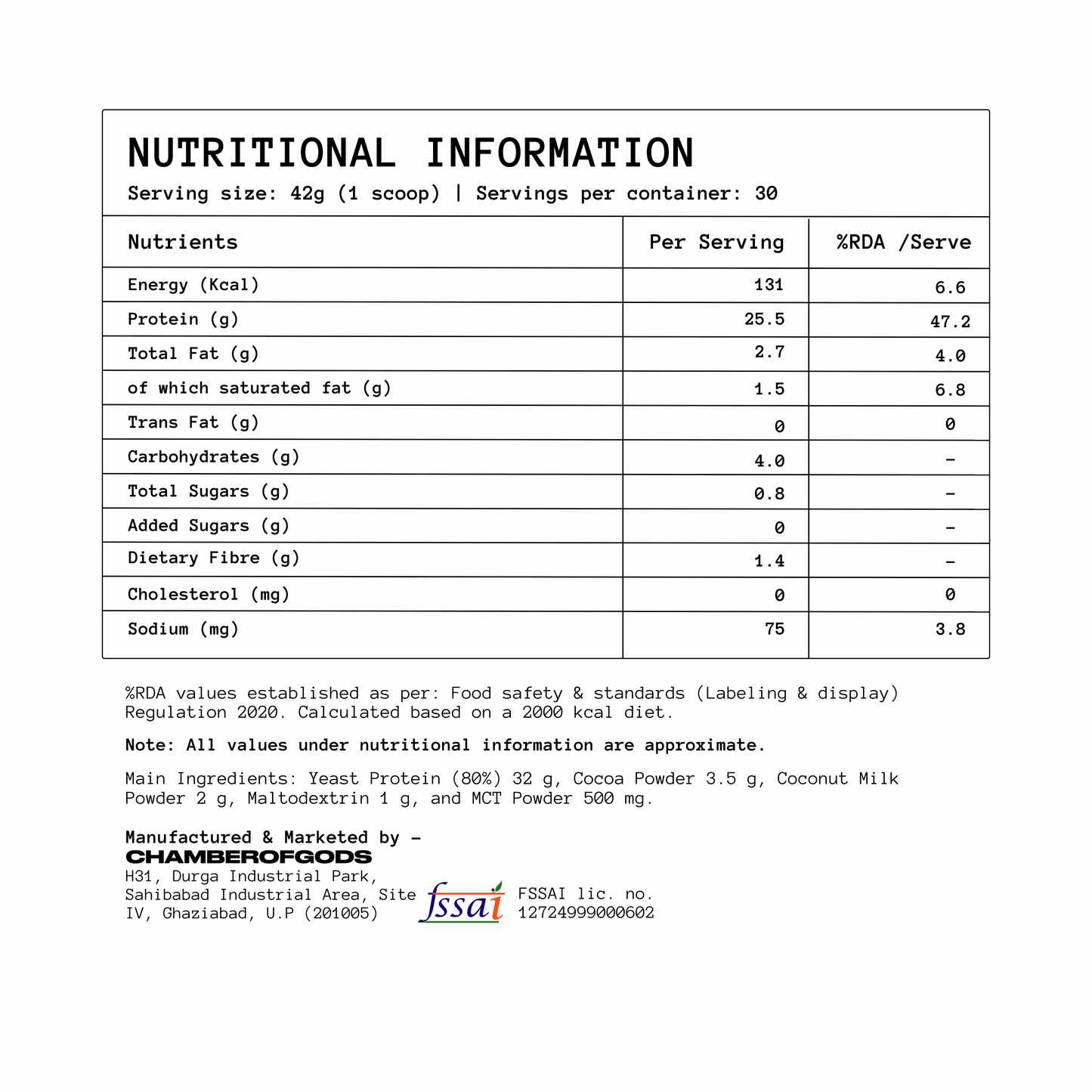 Fermented Yeast Protein | Chocolate - 30 Servings