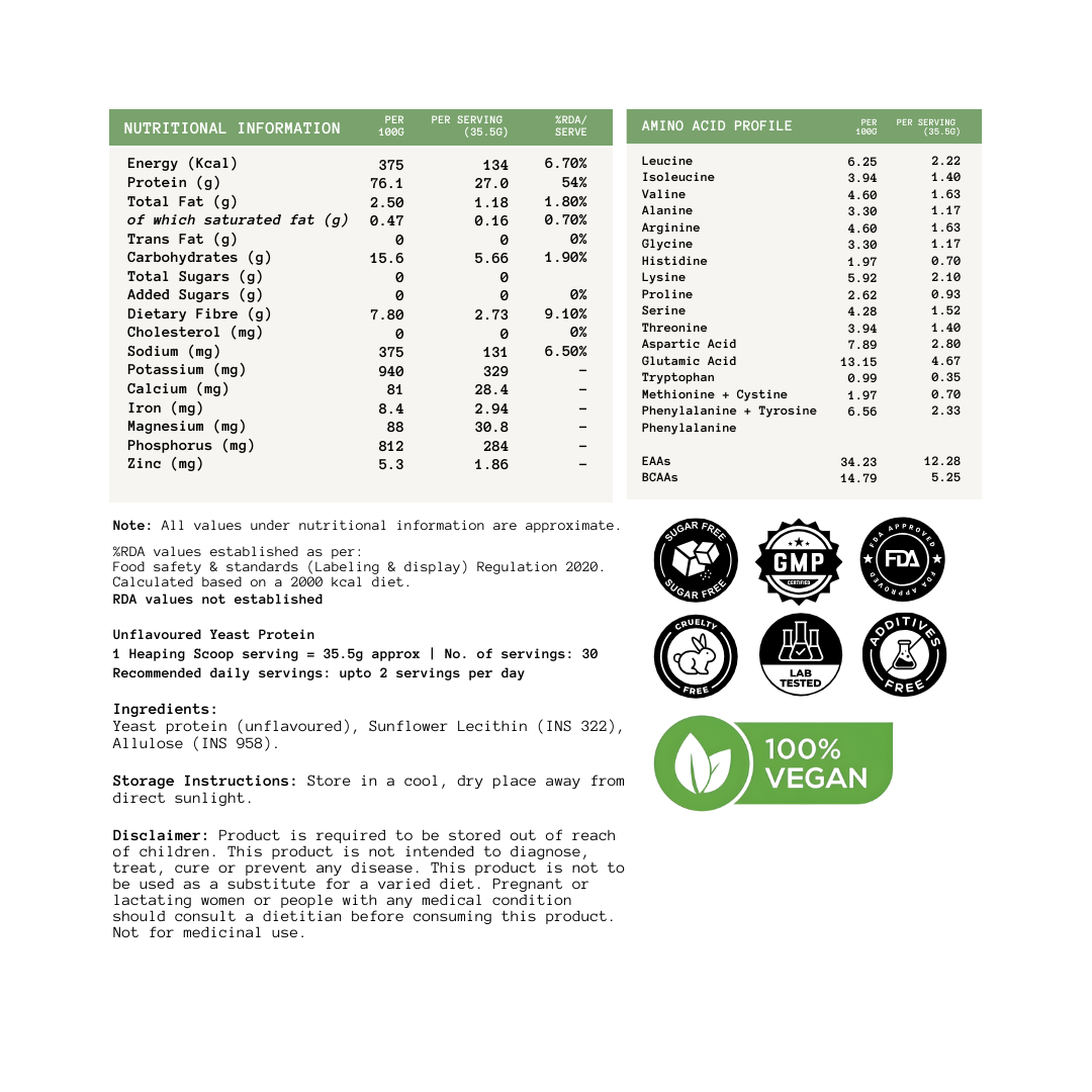 100% Pure Fermented Yeast Protein | Unflavoured - 30 Servings