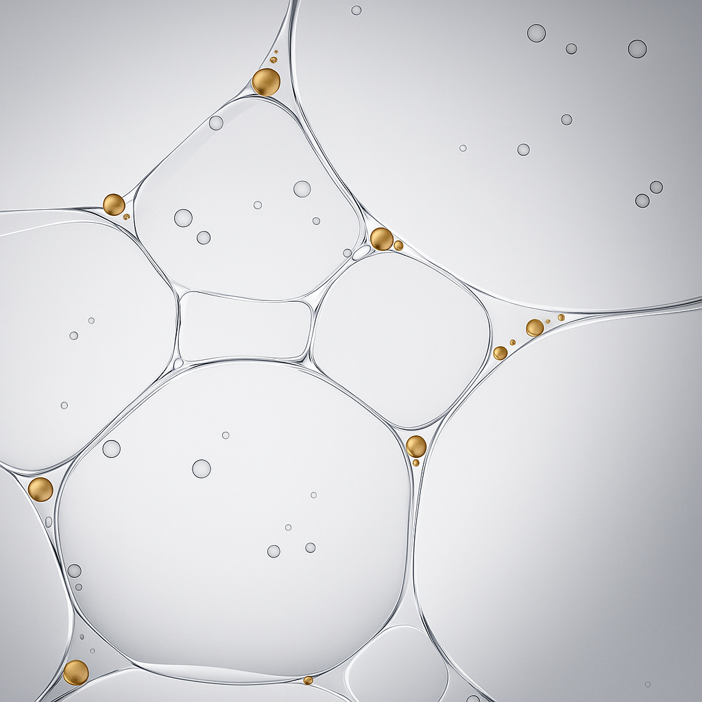 Close-up of soap bubbles on a gray