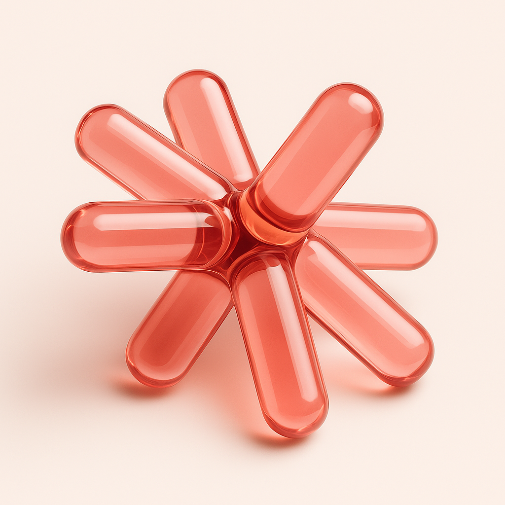 Red flower-shaped