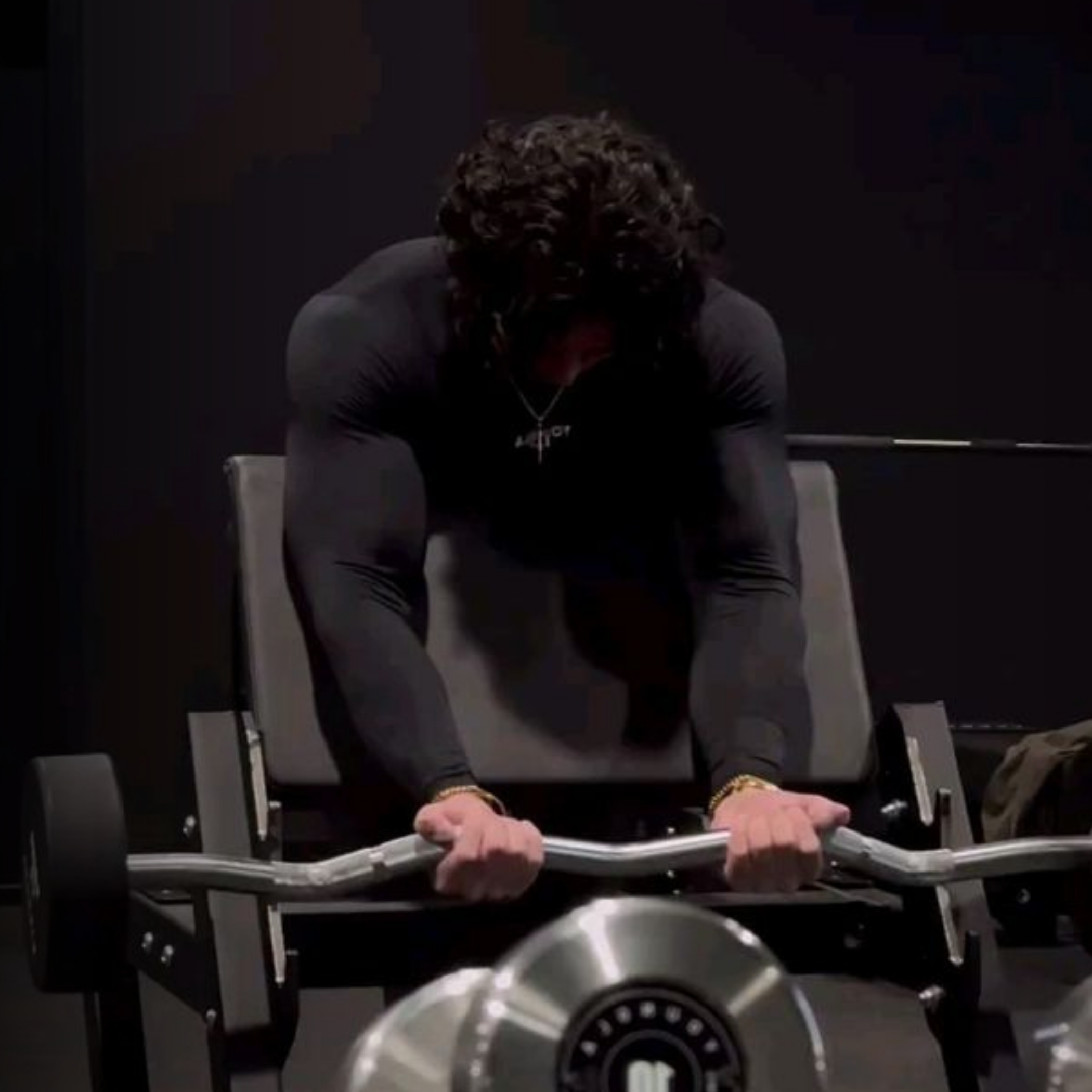 Person performing a bench press