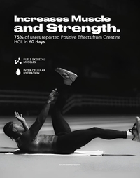 Creatine HCL Supplement Benefits - Increases Muscle and Strength, with 75% of Users Reporting Positive Effects in 60 Days, Fuels Skeletal Muscles, and Enhances Inter-Cellular Hydration