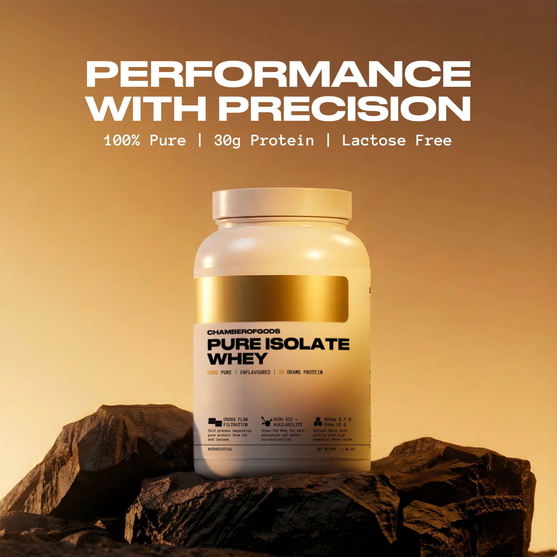 100% Pure Isolate Whey - Zero Lactose | 30g High-Quality Protein (30 Servings)