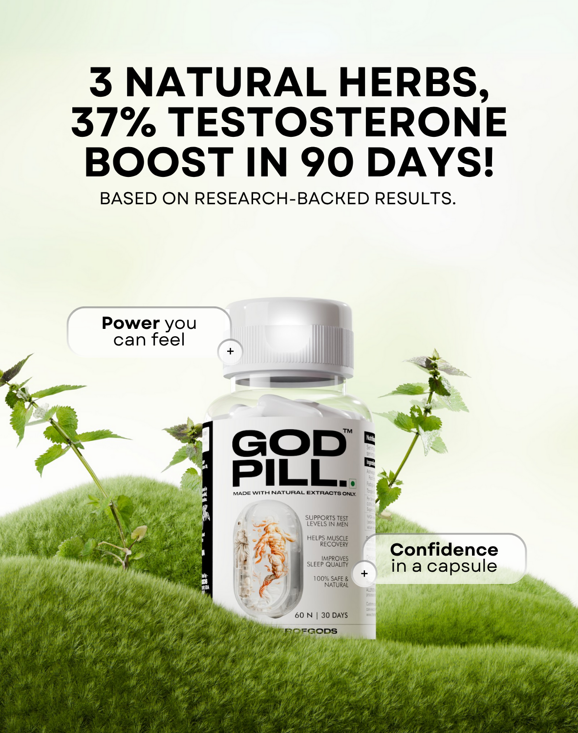 Godpill Testosterone Supplement for Men (30 servings)