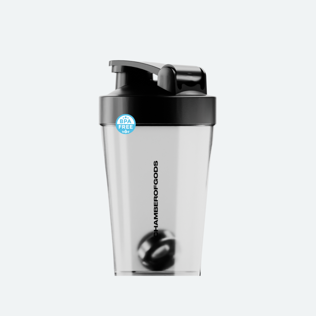ChamberofGods Transparent Shaker Bottle - Modern Design with a Black Lid, Flip-Top Spout, and BPA-Free Guarantee for Safe and Convenient Use