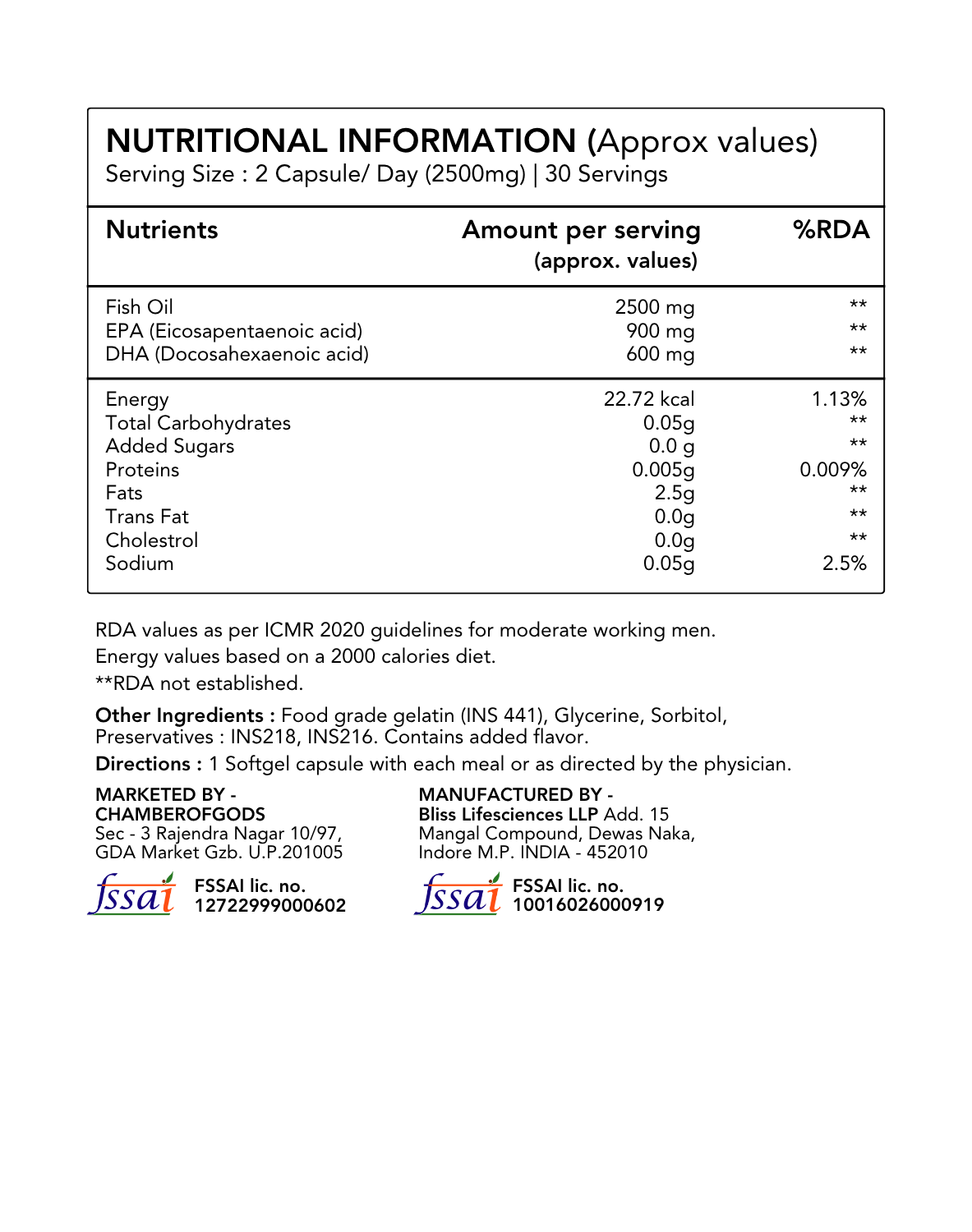 DeepSeaKing Triglyceride Omega 3 | 60 Softgels